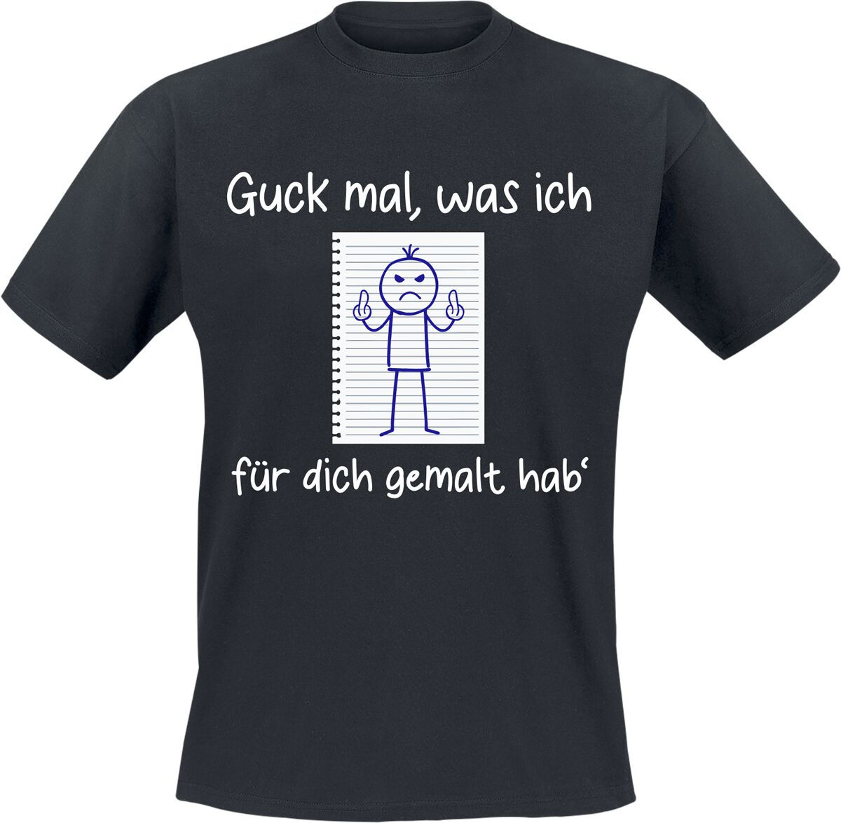 4068143104937 - Guck mal was ich für dich gemalt hab T-Shirt schwarz in M