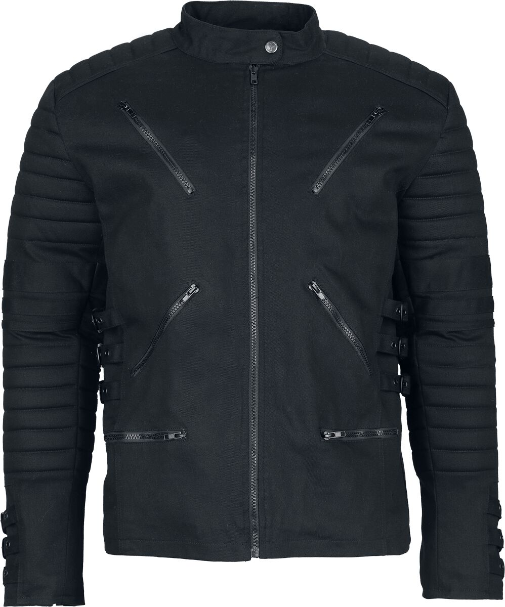 4068143105552 - Jacket with ribbed sleeves Übergangsjacke schwarz in L 4068143105552 - Jacket with ribbed sleeves Übergangsjacke schwarz in L
