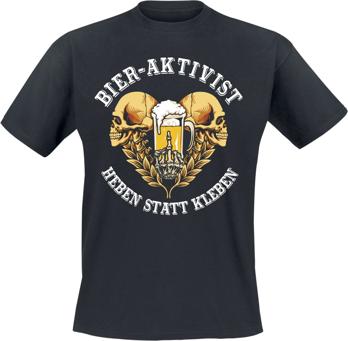 4068143105637 - Bier-Aktivist - Heben statt kleben T-Shirt schwarz in M