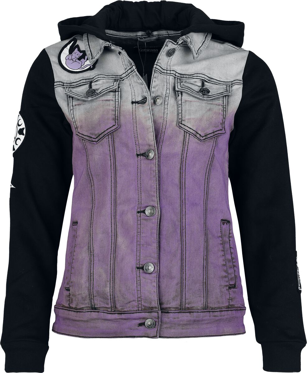 4068143105682 - Jacket With Cat Patches Jeansjacke schwarz lila in S