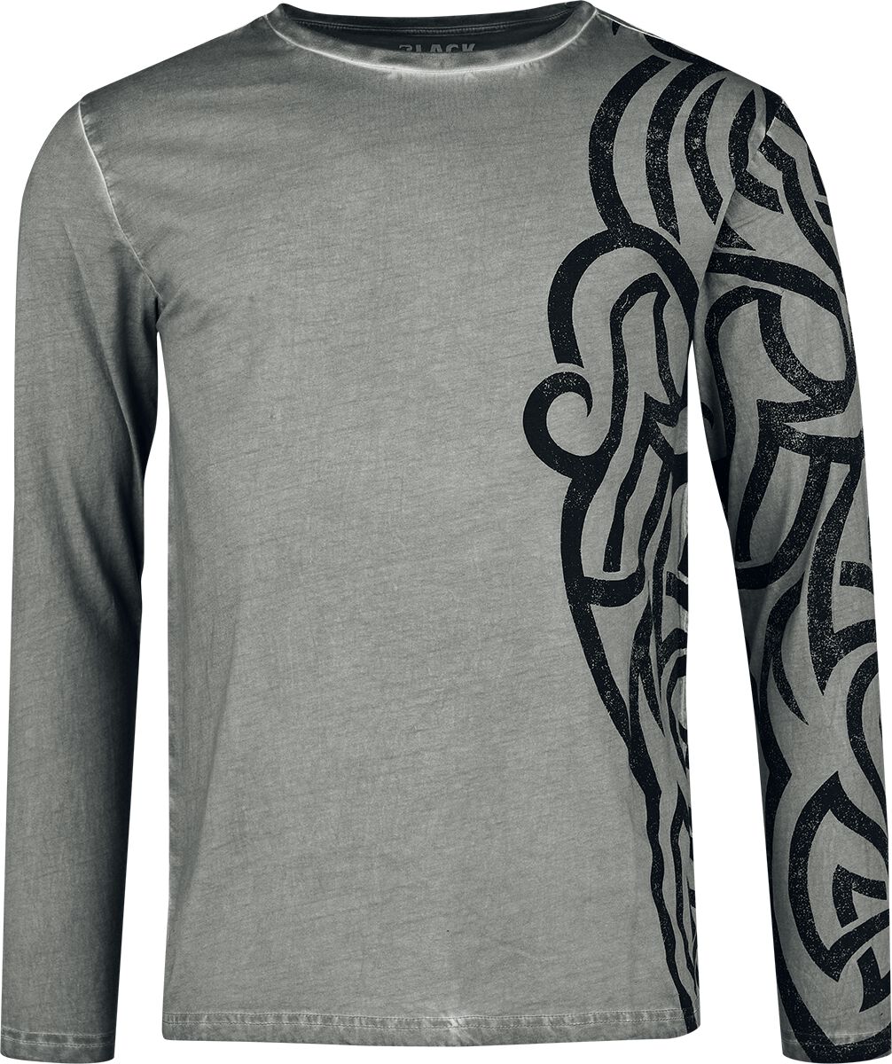 4068143109727 - Longsleeve with Ornaments Langarmshirt grau in XXL 4068143109727 - Longsleeve with Ornaments Langarmshirt grau in XXL