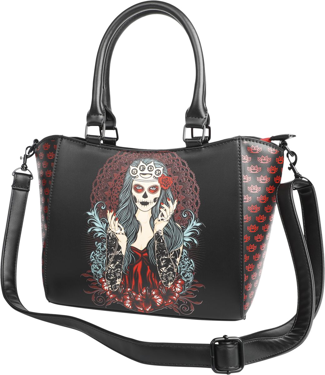 4068143109826 - Lady Muerta Handtasche schwarz rot