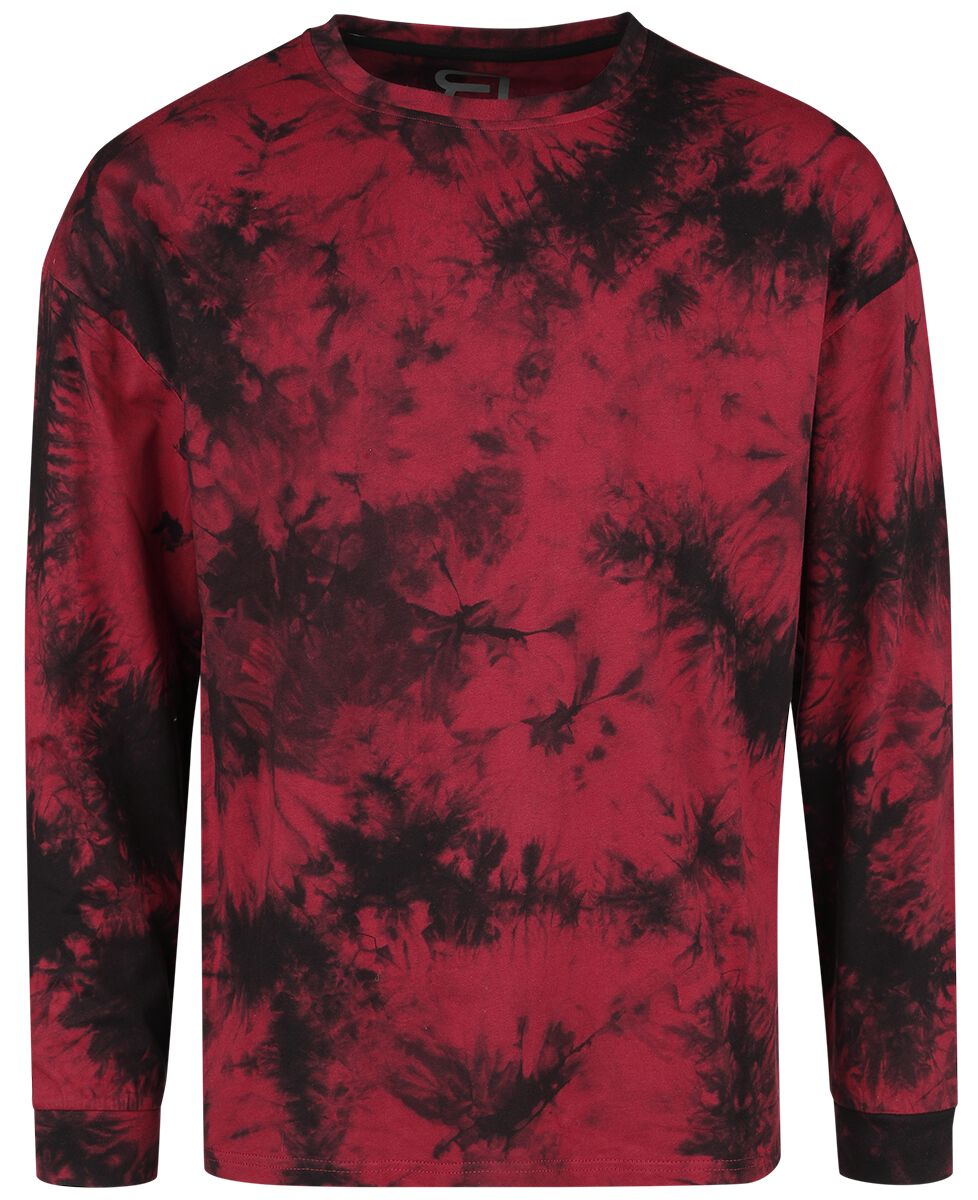 4068143109994 - Tie Dye Longsleeve Langarmshirt schwarz dunkelrot in L