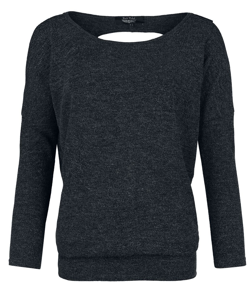 4068143110778 - Longsleeve With Back Detail Langarmshirt schwarz in XL 4068143110778 - Longsleeve With Back Detail Langarmshirt schwarz in XL