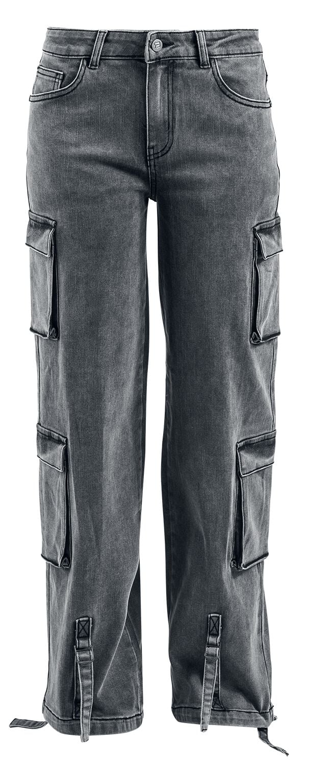 4068143112079 - Ladies Cargo Denim Cargohose grau in W28L32