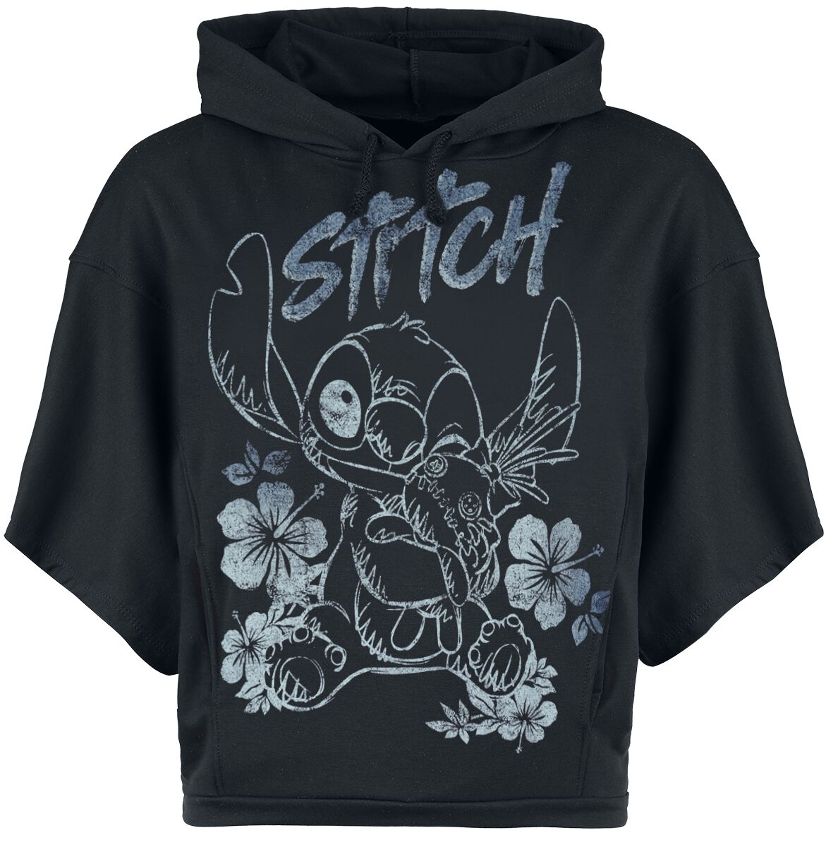 4068143118385 - Floral Stitch Kapuzenpullover schwarz in M