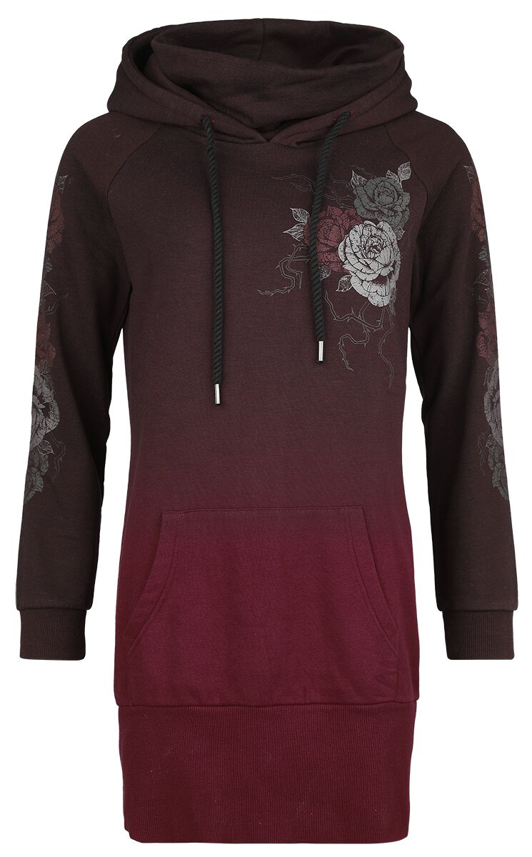 4068143149648 - Hoody Dress Kurzes Kleid schwarz dunkelrot in XXL