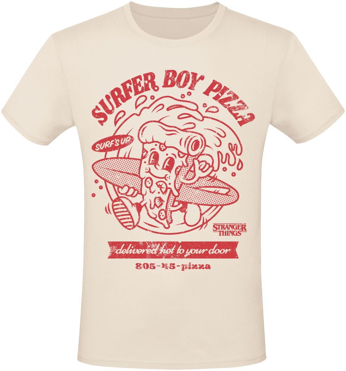 4068143154055 - Surfer Boy Pizza T-Shirt beige in S