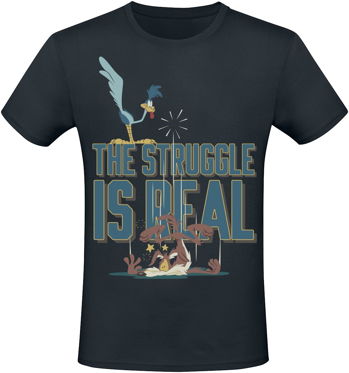 4068143154215 - Wile E Coyote - The Struggle Is Real T-Shirt schwarz in M