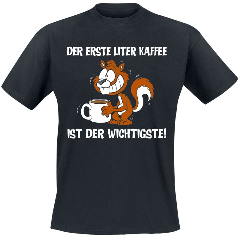 4068143155328 - Der erste Liter Kaffee ist der wichtigste! T-Shirt schwarz in M