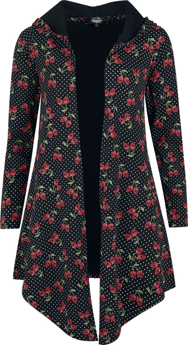 4068143164634 - Cardigan with Skull Cherries Alloverprint Cardigan schwarz in M