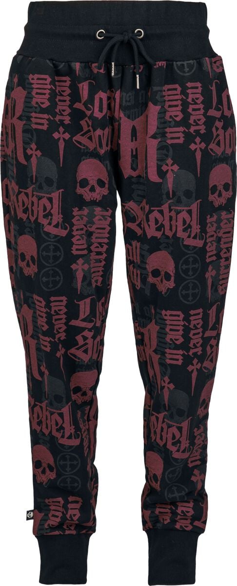 4068143165716 - Pants With Rock Rebel Print Trainingshose schwarz in S