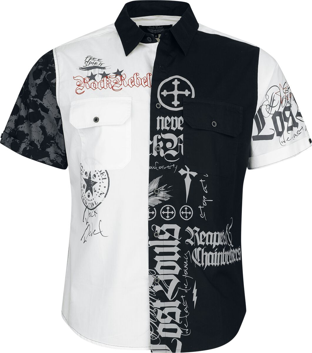 4068143166591 -  Kurzarmhemd schwarz weiß in M