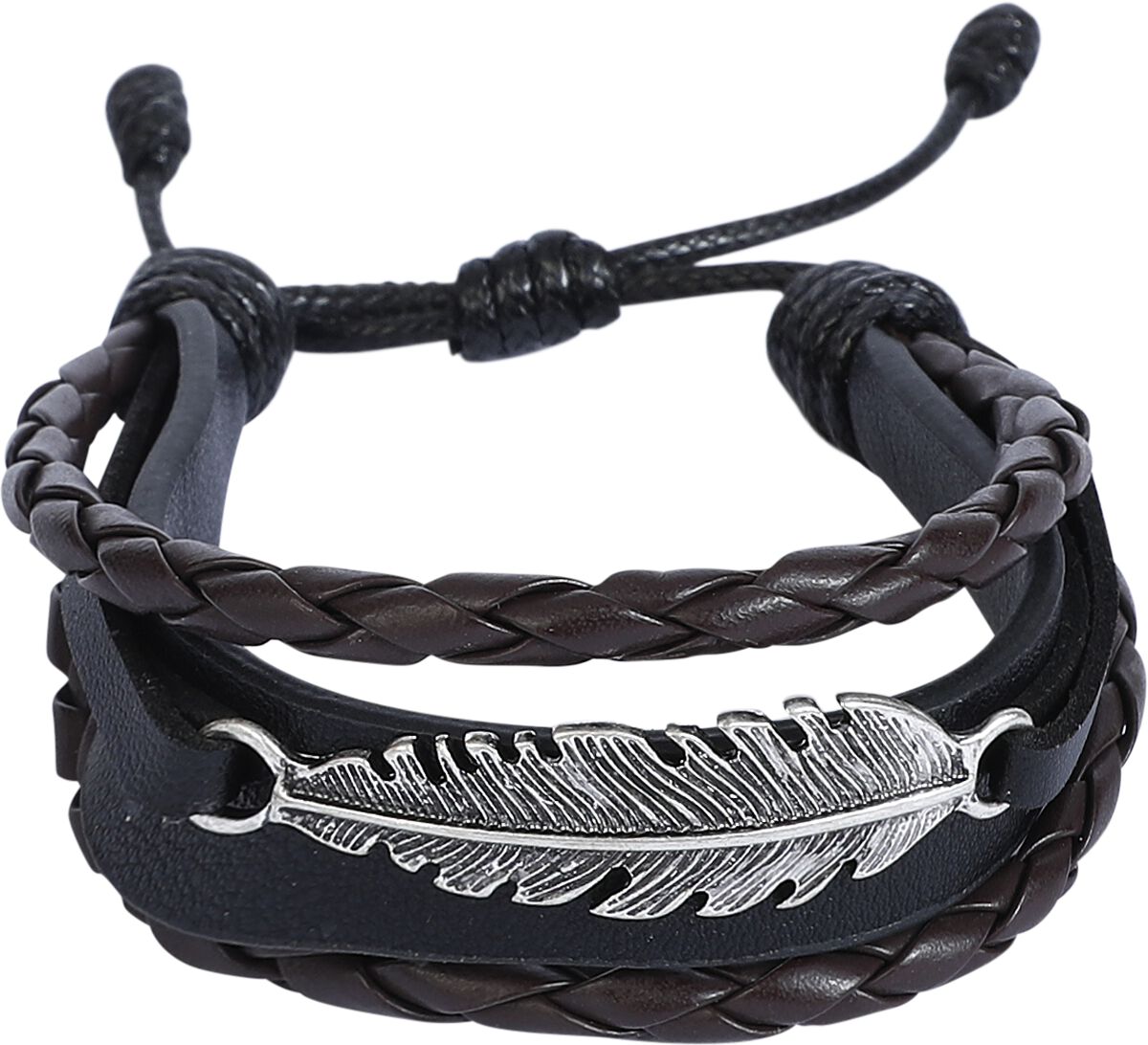 4068143167796 - Feather Kunstlederarmband braun schwarz