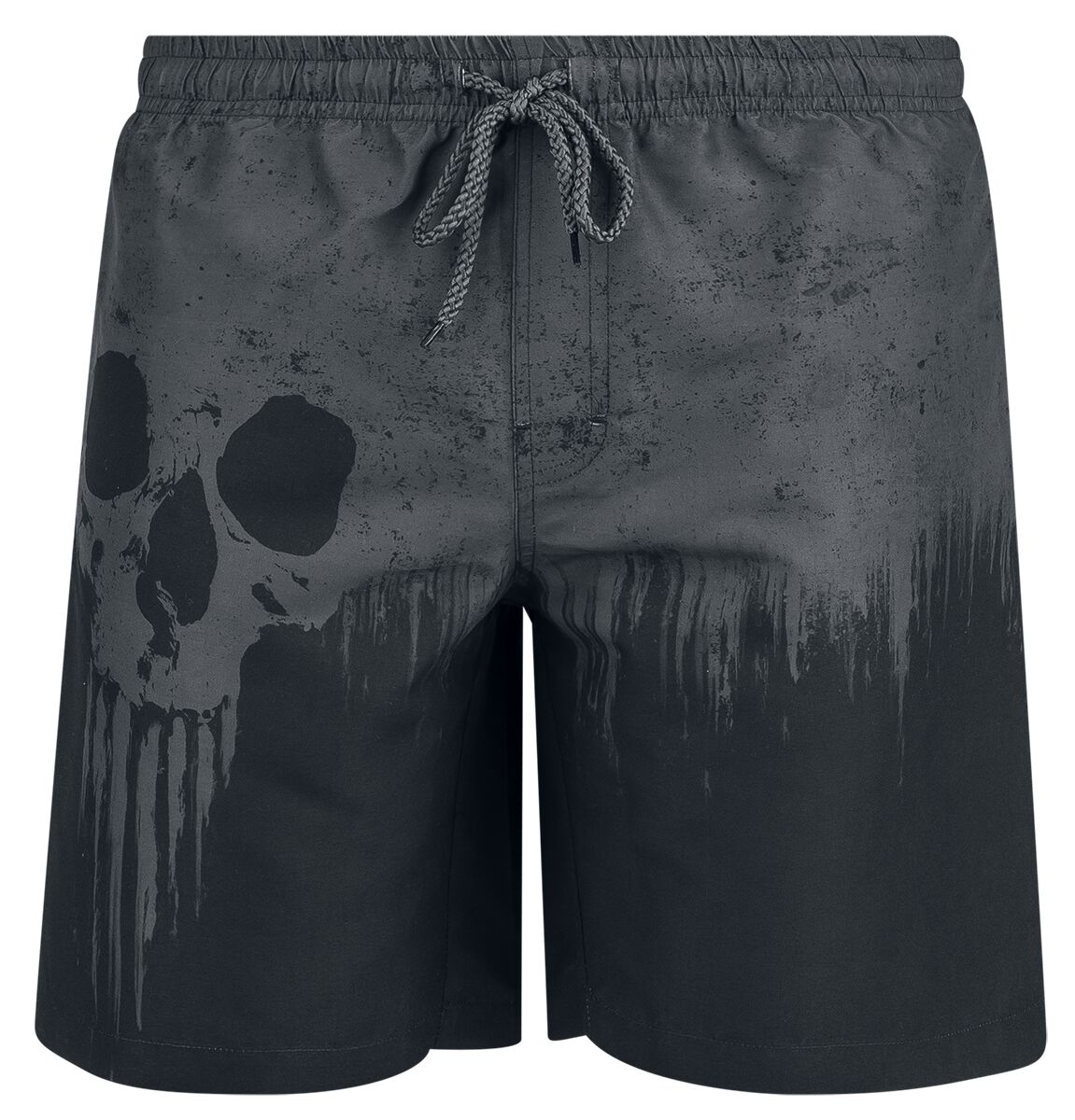 4068143169103 - Swim Shorts With Skull Print Badeshort grau schwarz in L