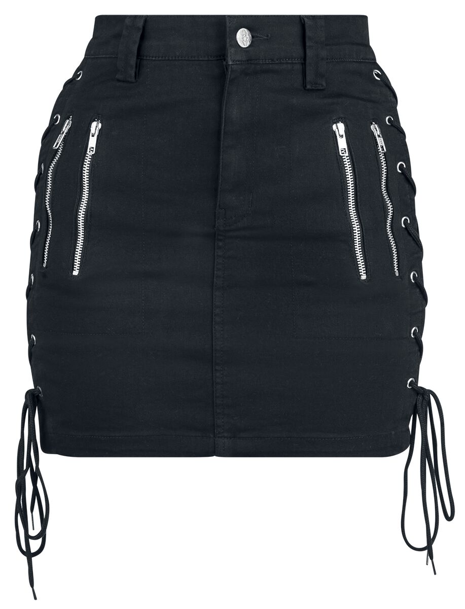 4068143170130 - Short Skirt With Decorative Lacing Kurzer Rock schwarz in XXL