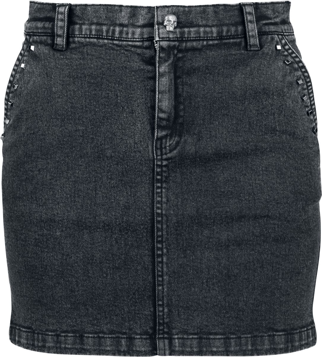 4068143170314 - Skirt with Pyramid Studs Kurzer Rock dunkelgrau in L 4068143170314 - Skirt with Pyramid Studs Kurzer Rock dunkelgrau in L