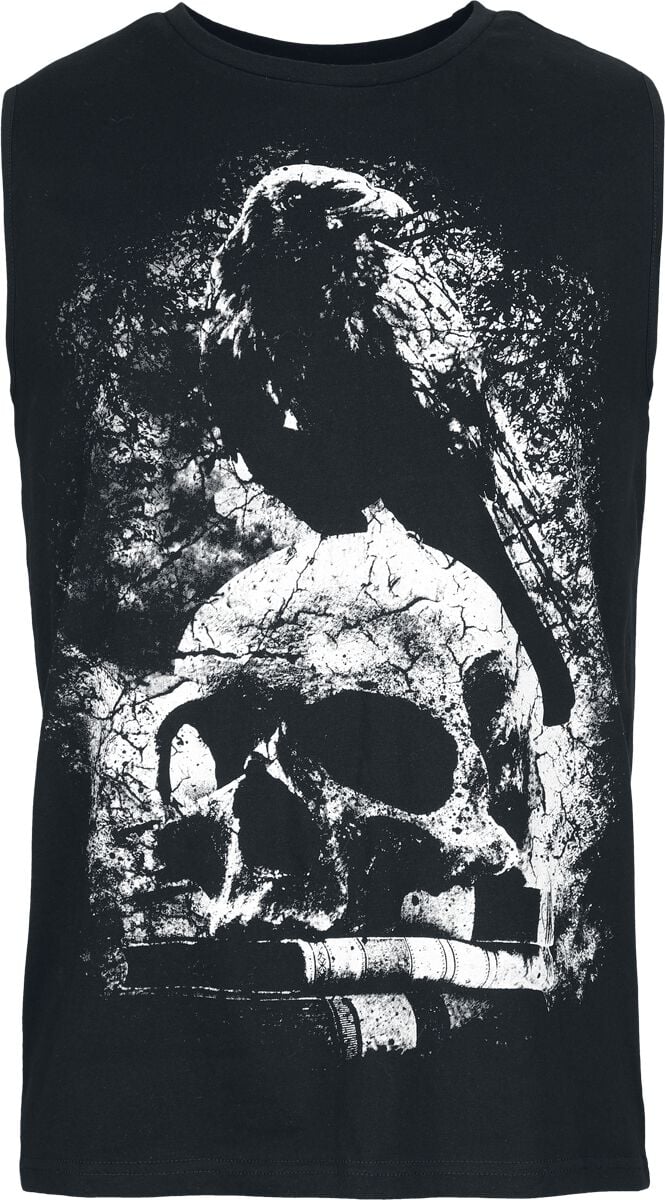 4068143173391 - Raven With Literature Skull Tank-Top Tank-Top schwarz in S 4068143173391 - Raven With Literature Skull Tank-Top Tank-Top schwarz in S