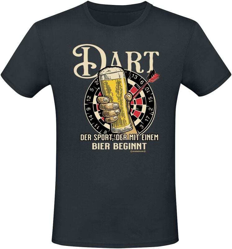 4068143185356 - Dart - Der Sport der mit einem Bier beginnt! T-Shirt schwarz in M