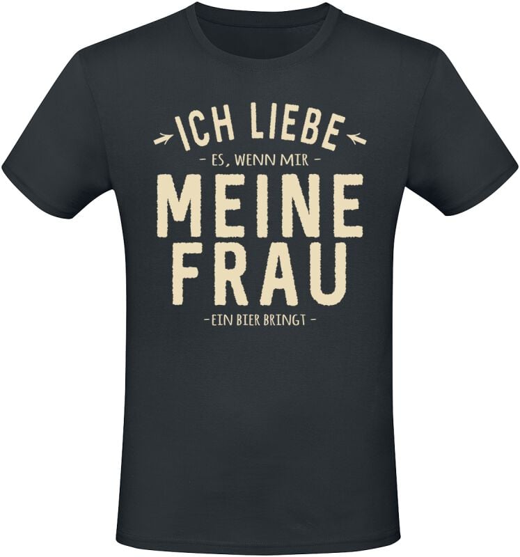 4068143185455 - Ich liebe es wenn mir meine Frau ein Bier bringt T-Shirt schwarz in M