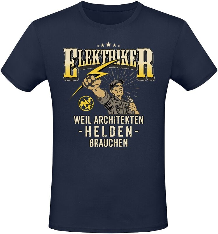 4068143186452 - Elektriker - weil Architekten Helden brauchen! T-Shirt blau in M