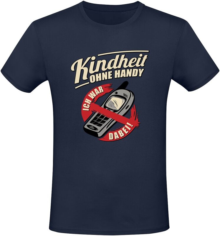 4068143189842 - Kindheit ohne Handy - ich war dabei! T-Shirt blau in M