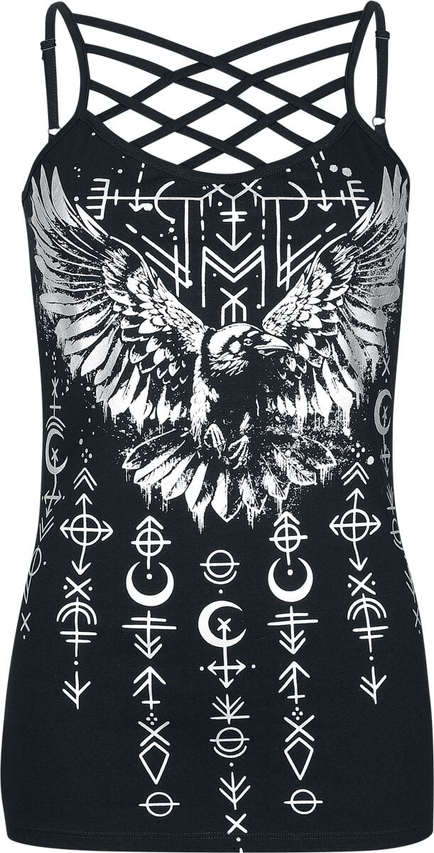 4068143194204 - Tank-Top with Raven Frontprint Top schwarz in XXL 4068143194204 - Tank-Top with Raven Frontprint Top schwarz in XXL