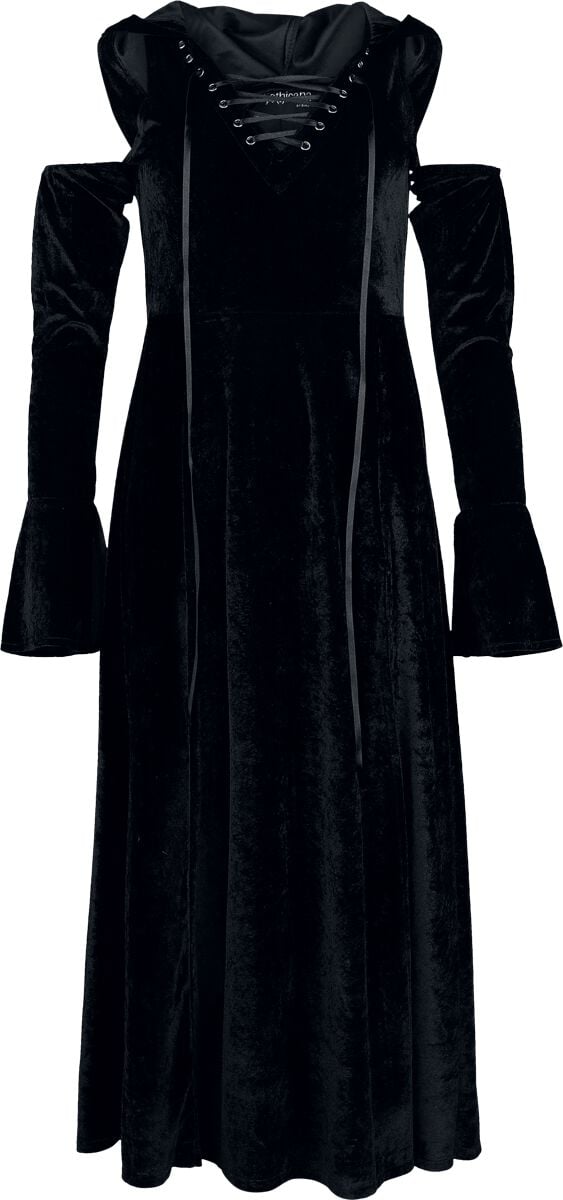 4068143200493 - Dress With Tip Hood and Walking Slot Langes Kleid schwarz in S