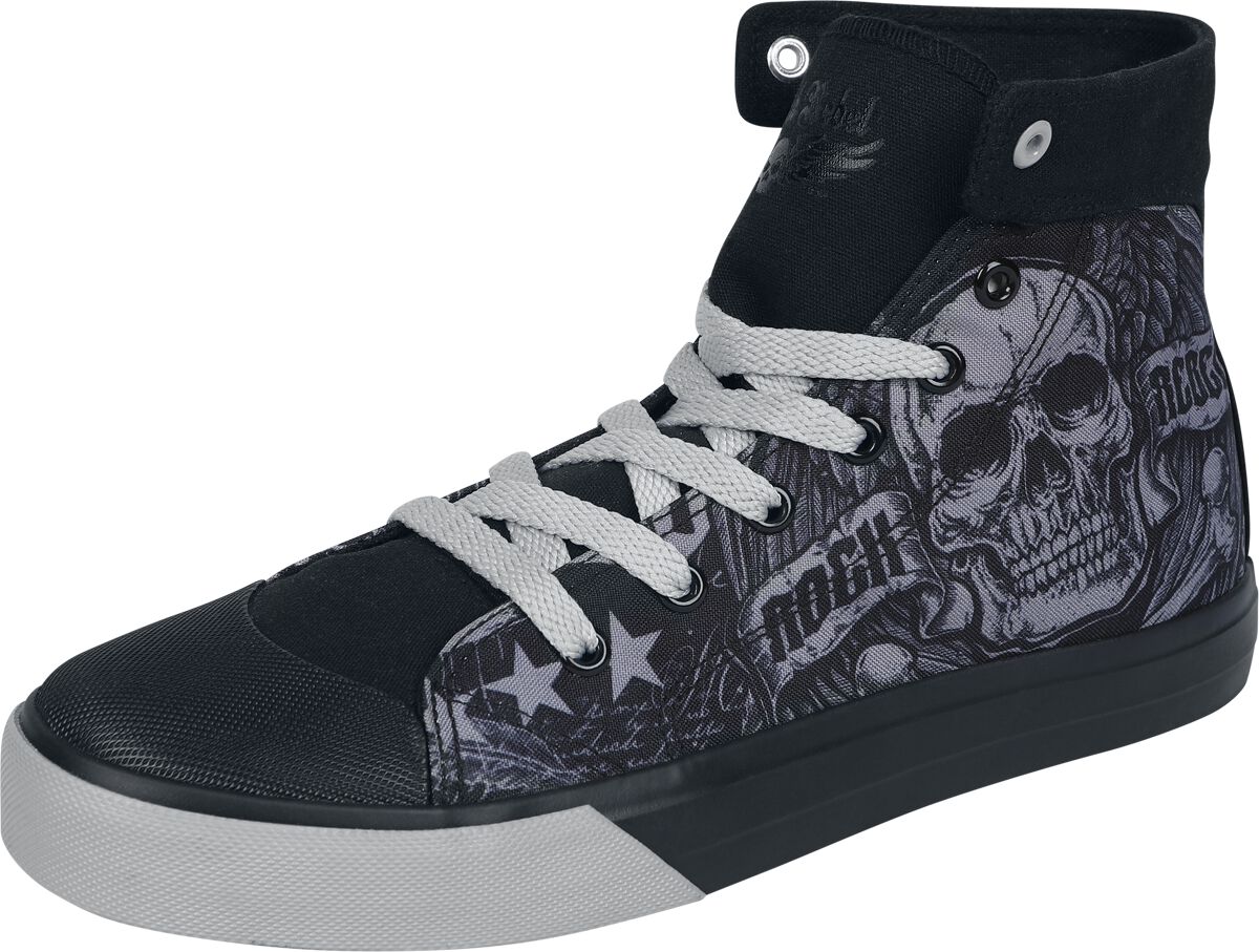 4068143205528 - Sneaker with Old School Cyber Skull Sneaker high schwarz in EU38