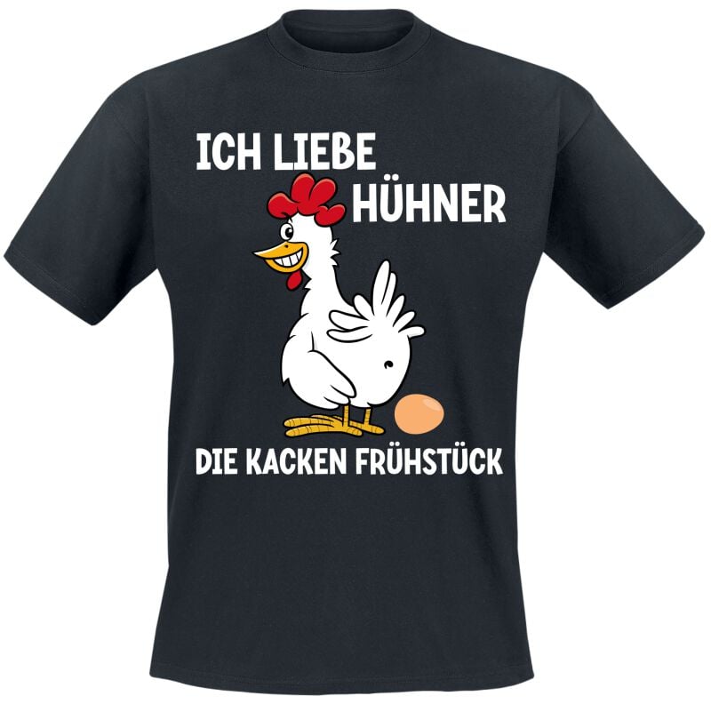 4068143208444 - Ich liebe Hühner die kacken Frühstück! T-Shirt schwarz in M