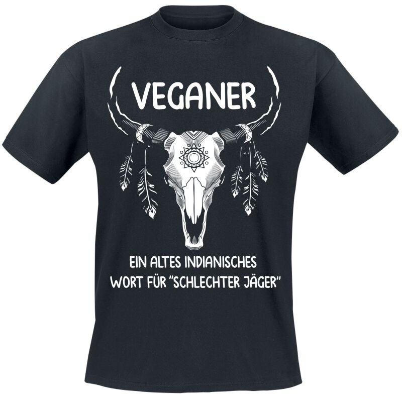 4068143209175 - Veganer ein altes indianisches Wort für schlechter Jäger T-Shirt schwarz in XXL