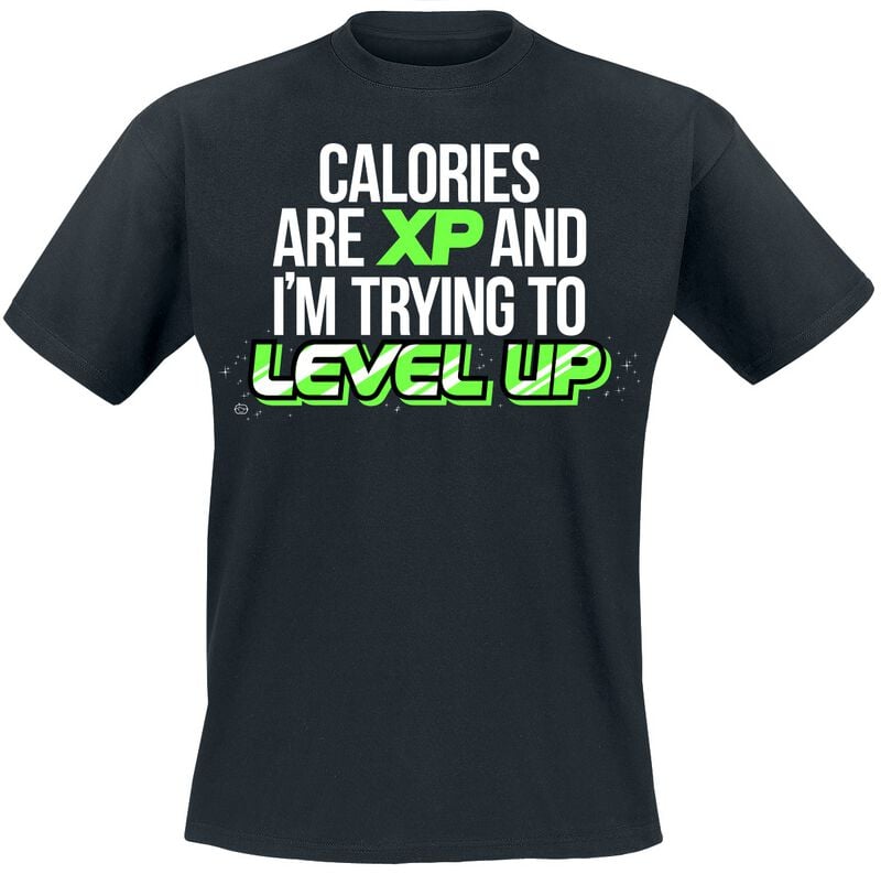 4068143210782 - calories are xp and i´m trying to level up T-Shirt schwarz in M