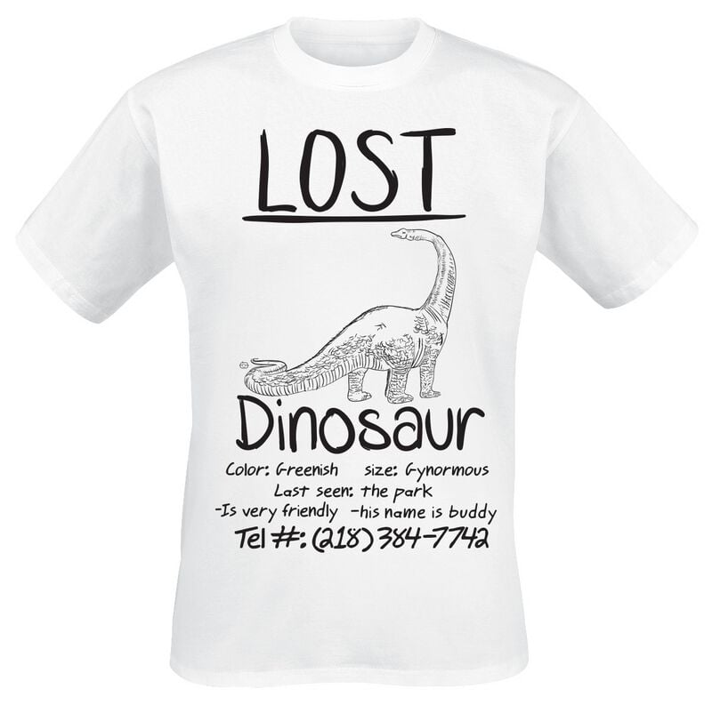 4068143211185 - Lost Dinosaur T-Shirt weiß in M