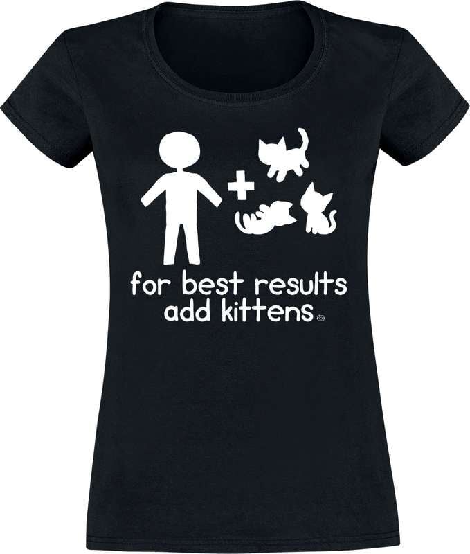 4068143211338 - for best results add kittens T-Shirt schwarz in S 4068143211338 - for best results add kittens T-Shirt schwarz in S