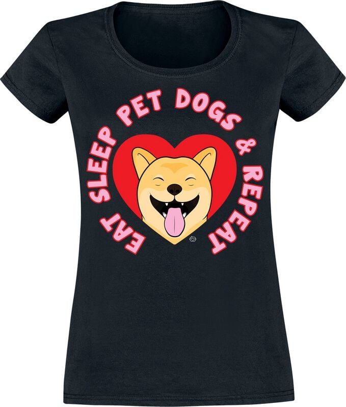 4068143211383 - eat sleep pet dogs & repeat T-Shirt schwarz in S