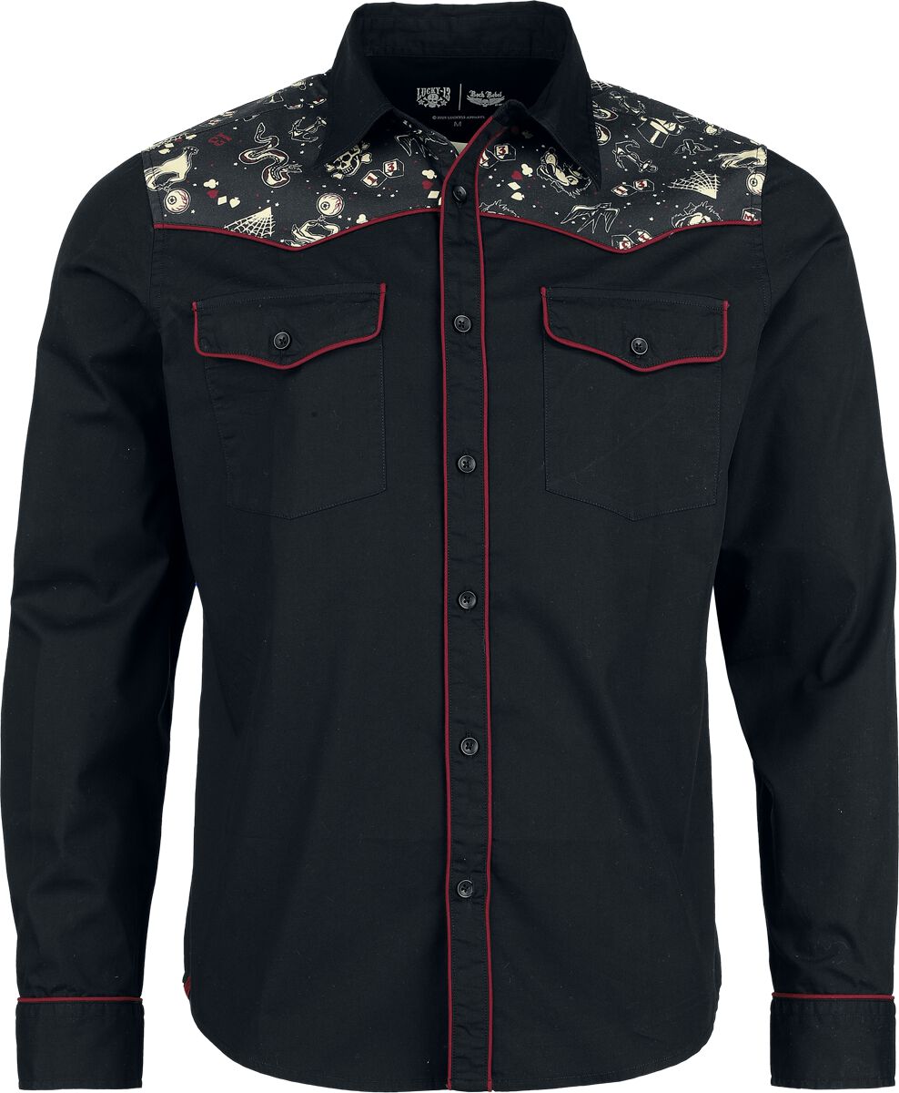 4068143216326 - Rock Rebel X Lucky 13 - Shirt Langarmhemd schwarz in XL 4068143216326 - Rock Rebel X Lucky 13 - Shirt Langarmhemd schwarz in XL