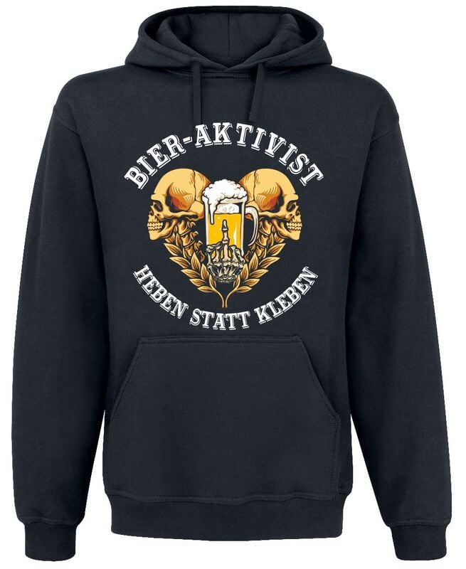 4068143223607 - Bier-Aktivist - Heben statt kleben Kapuzenpullover schwarz in L