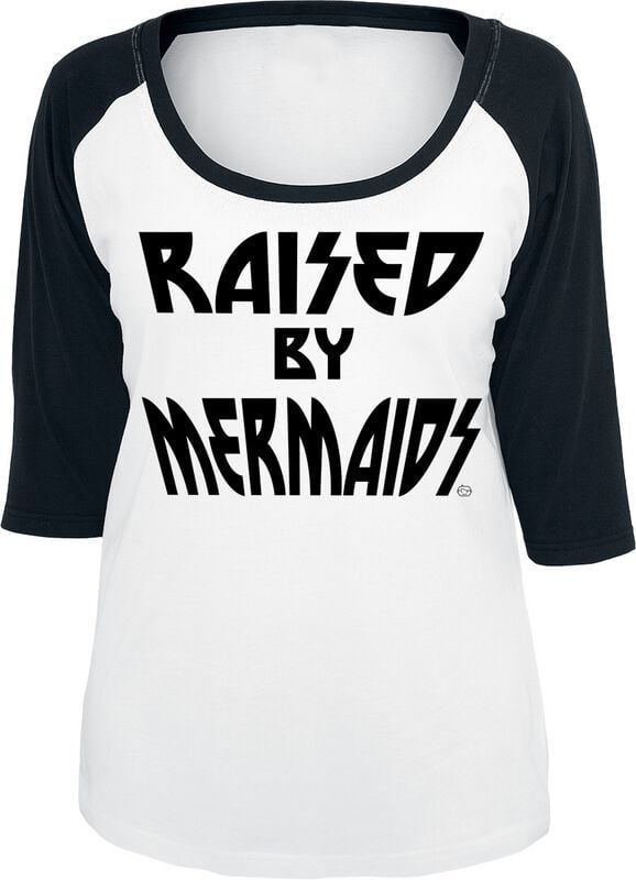 4068143225113 - Raised by mermaids Langarmshirt schwarz weiß in XXL 4068143225113 - Raised by mermaids Langarmshirt schwarz weiß in XXL