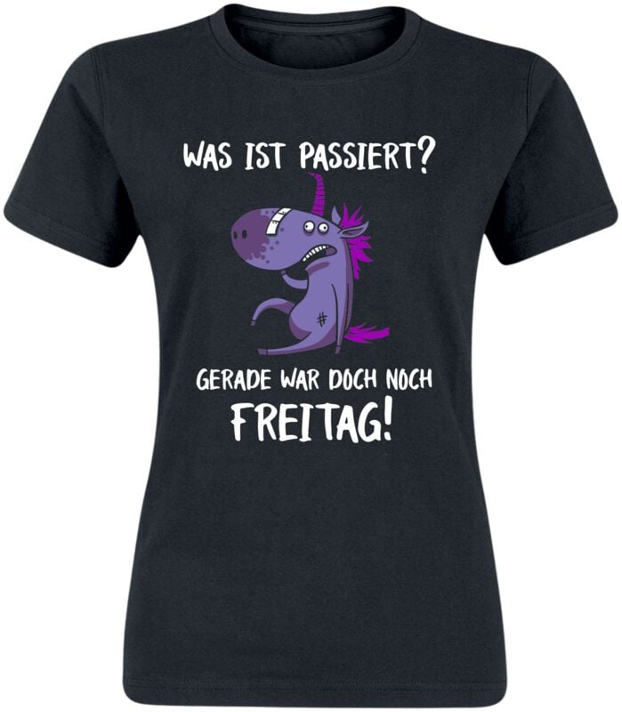 4068143225908 - Was ist passiert? Gerade war doch noch Freitag! T-Shirt schwarz in S