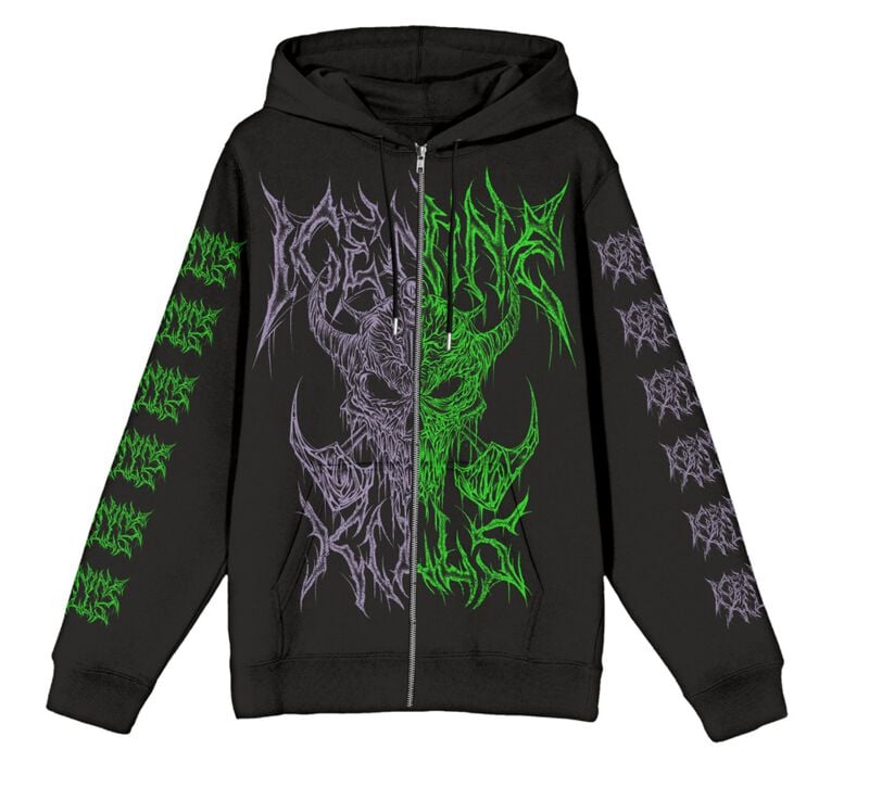 4068143238410 - Black Metal Split Kapuzenjacke schwarz in XXL 4068143238410 - Black Metal Split Kapuzenjacke schwarz in XXL