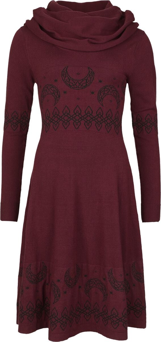4068143244718 - Celtic fine lines Mittellanges Kleid bordeaux in S