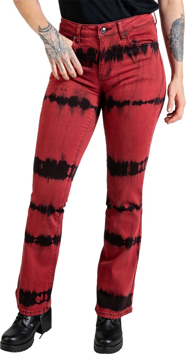 4068143246422 - Grace (Boot-Cut) Jeans schwarz rot in W30L30