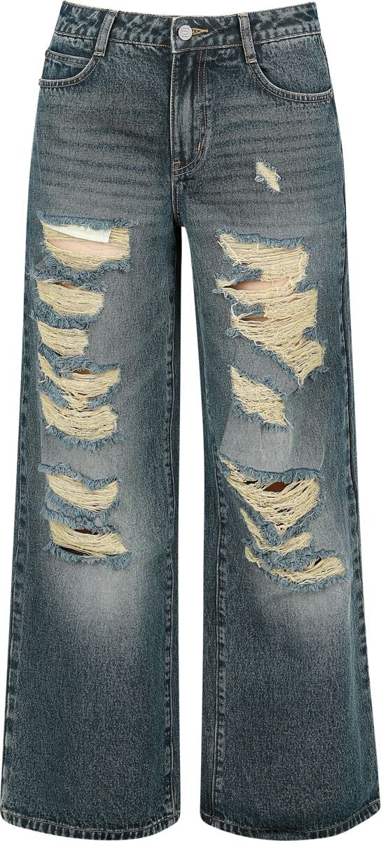 4068143246774 - Hose mit Cut-Outs Jeans blau grau in W32L32 4068143246774 - Hose mit Cut-Outs Jeans blau grau in W32L32