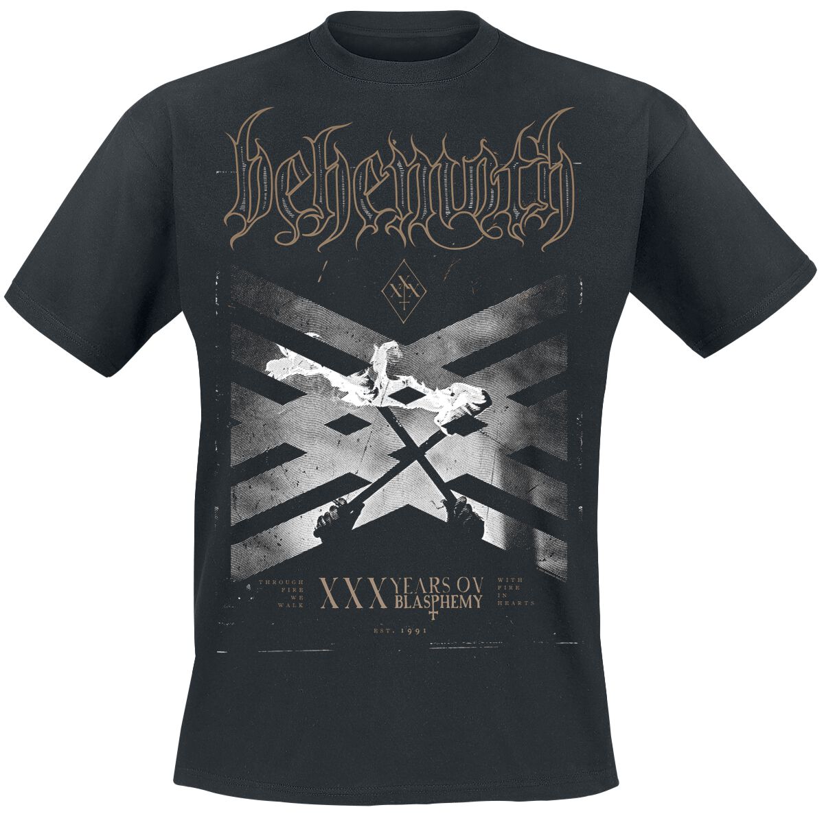 4068143248327 - With Fire In Hearts T-Shirt schwarz in M 4068143248327 - With Fire In Hearts T-Shirt schwarz in M