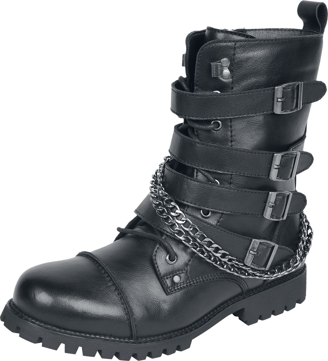 4068143248938 - Schwarze Boots mit Schnallen und Ketten Boot schwarz in EU41