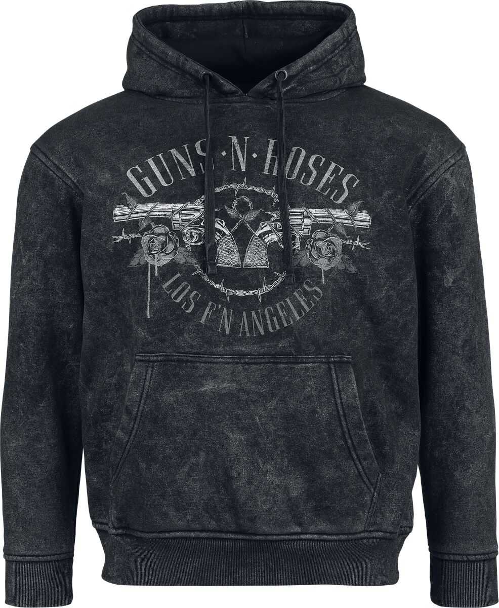 4068143249713 - Guns N Roses Half Logo Kapuzenpullover grau in S