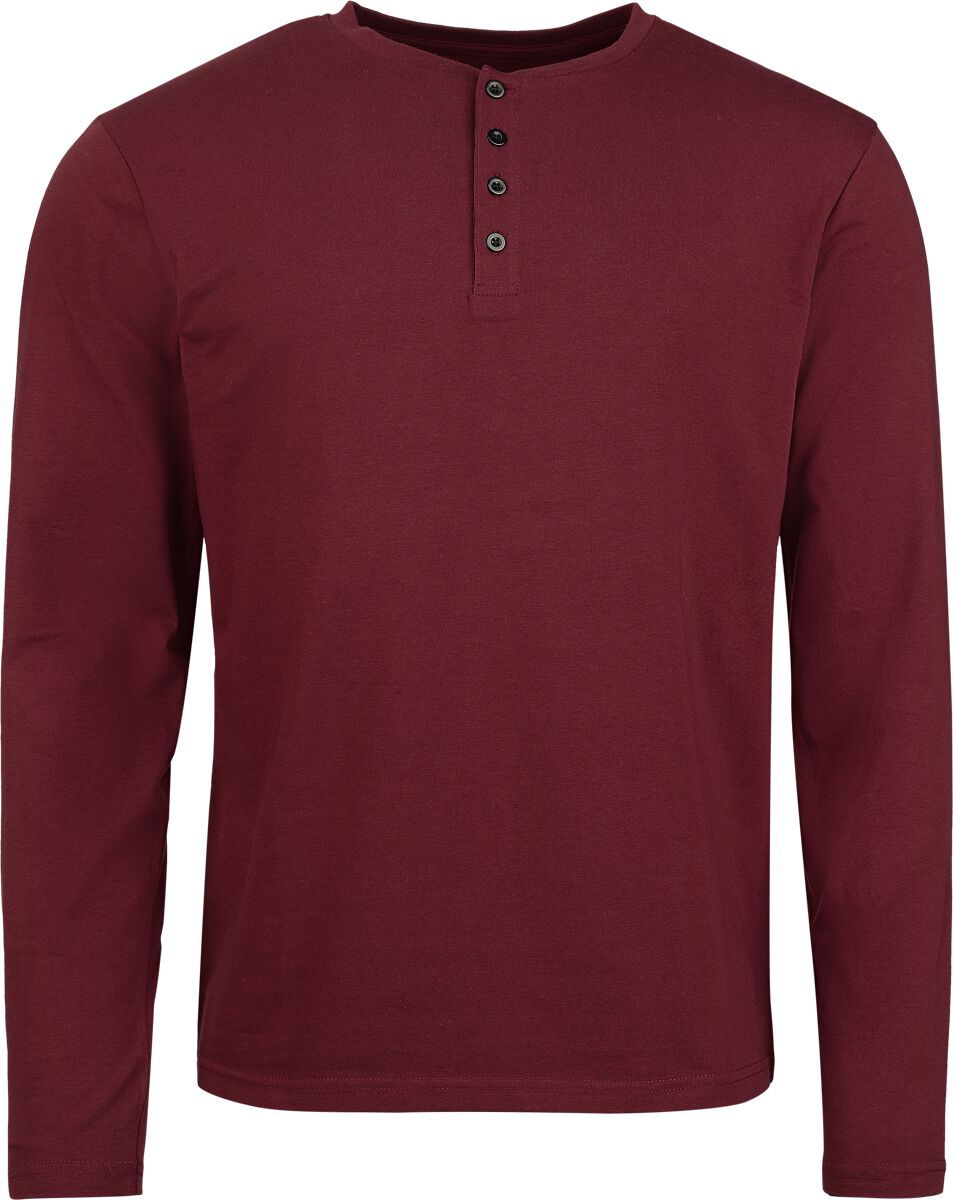 4068143256209 - Langarmshirt mit Knopfleiste Langarmshirt bordeaux in XL