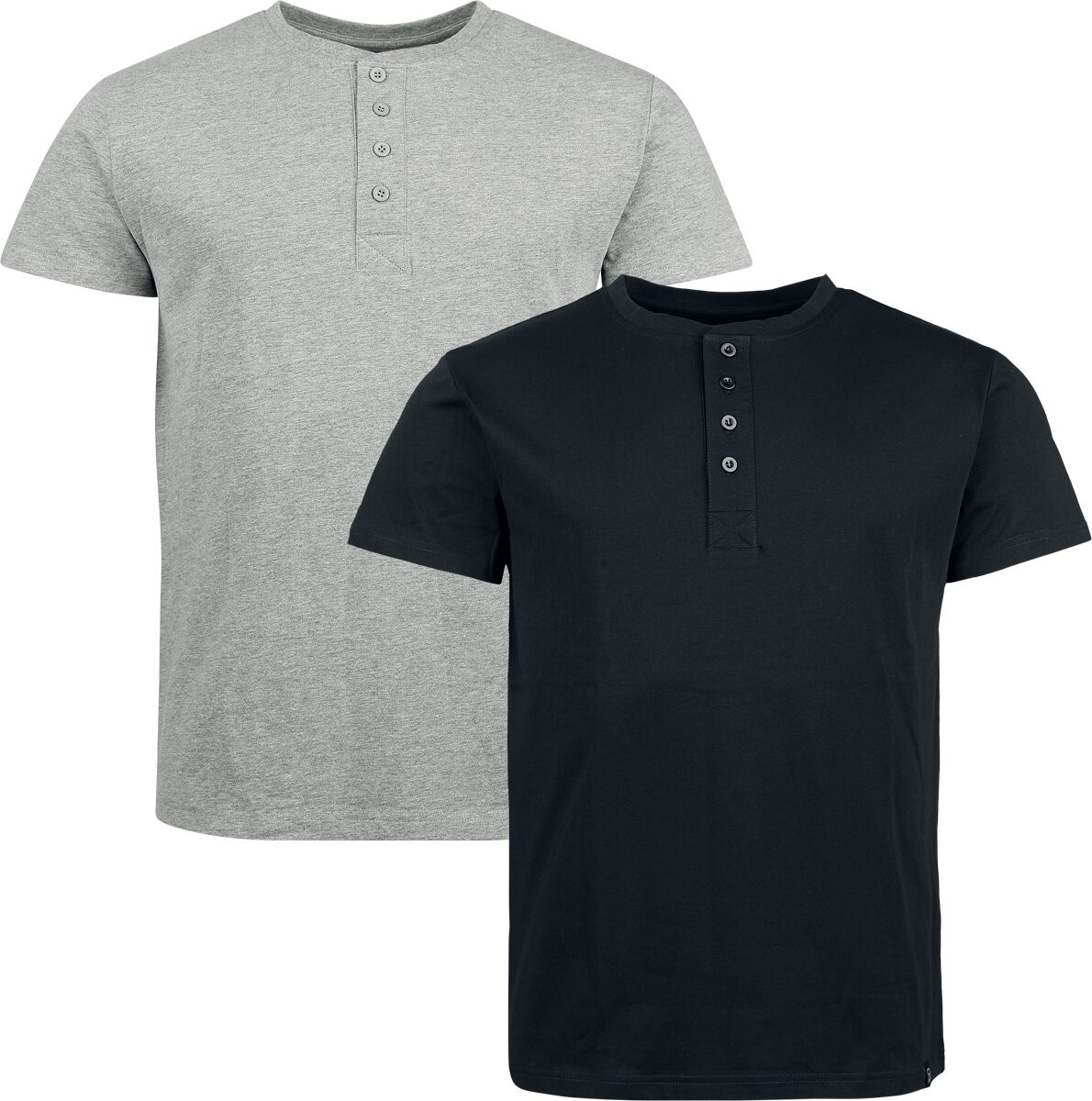 4068143257725 - Double Pack Shirts T-Shirt schwarz grau in S 4068143257725 - Double Pack Shirts T-Shirt schwarz grau in S