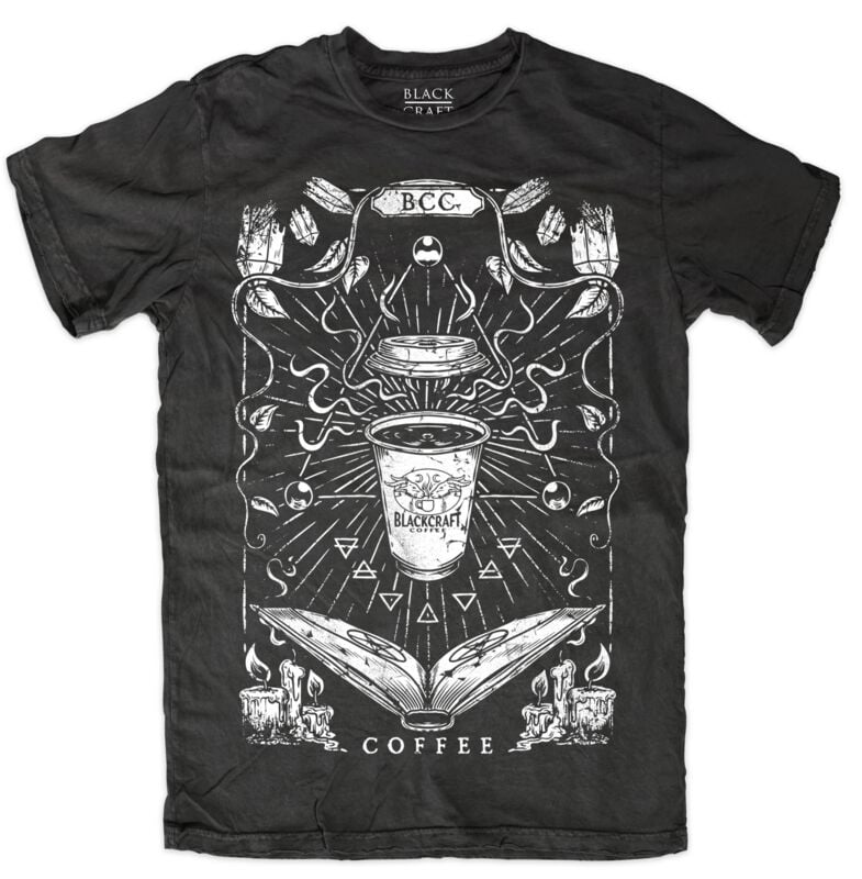 4068143269438 - Coffee Tarot Mens Tee T-Shirt schwarz in XL 4068143269438 - Coffee Tarot Mens Tee T-Shirt schwarz in XL