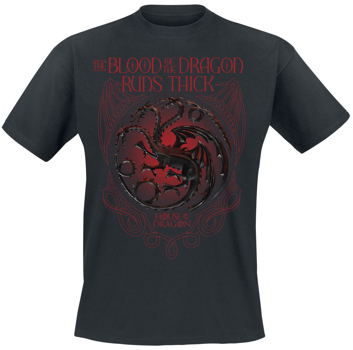 4068143270144 - House Of The Dragon - Dragon Blood Sigil T-Shirt schwarz in S